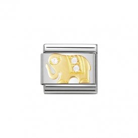 Composable Classic Link "Elephant" White CZ Gold 030304-21
