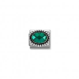 Composable Classic Link Emerald Green CZ Vintage Effect 330607/027
