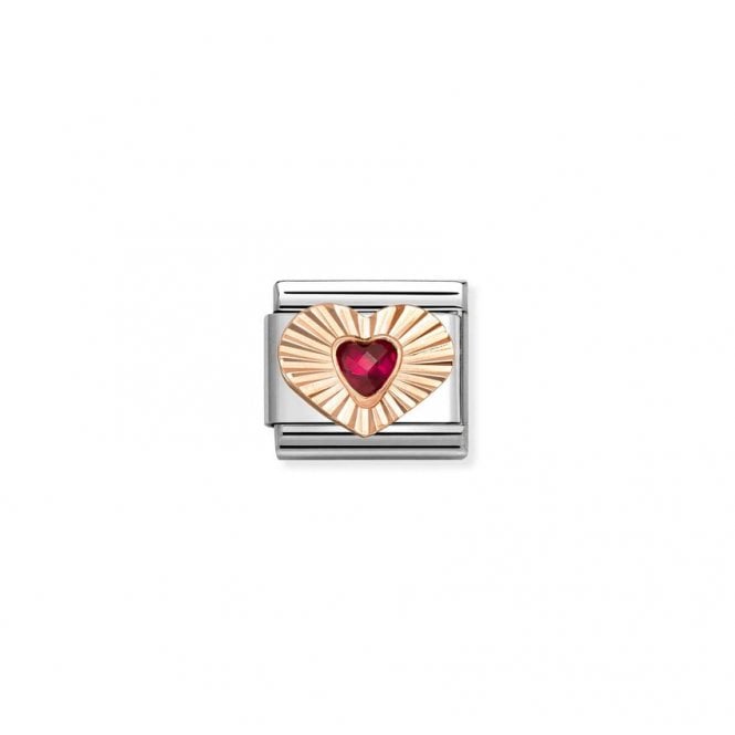 Nomination Composable Classic Link Etched Heart Red CZ Heart 430610/005