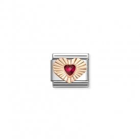 Composable Classic Link Etched Heart Red CZ Heart 430610/005