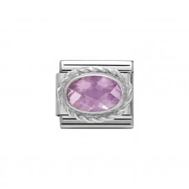 Composable Classic Link "Facet Pink" Silver CZ 330604-003