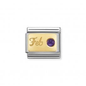 Composable Classic Link "February Amethyst" Gold 030519-02 