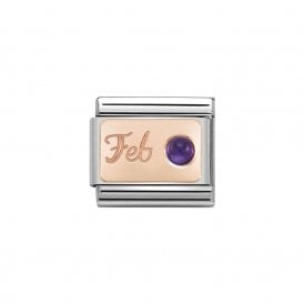 Composable Classic Link "February" Rose Gold & Amethyst 430508-02