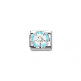 Composable Classic Link Flower Blue Fade with CZ Charm 330321/16