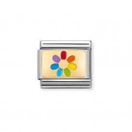 Composable Classic Link "Flower Rainbow" Gold 030263-20