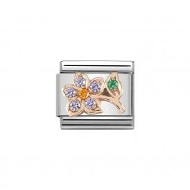Composable Classic Link "Flower" Rose Gold CZ 430302/25