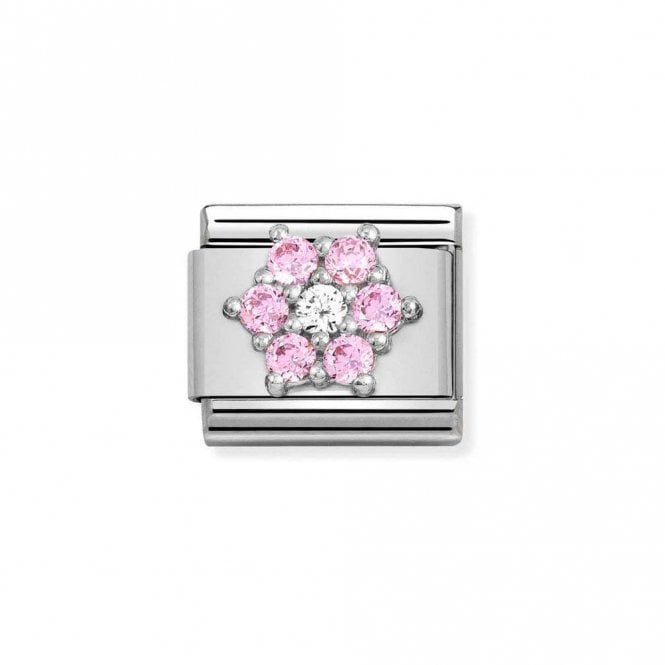 Nomination Composable Classic Link Flower Silver CZ 330322/03