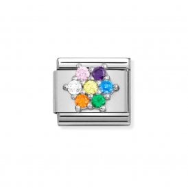 Composable Classic Link "Flower" Silver CZ 330322-05