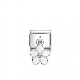 Composable Classic Link Flower White Pendant Charm 331805/22