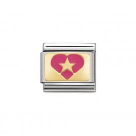Composable Classic Link "Fuchsia Heart" Gold 030284-18