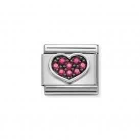 Composable Classic Link "Fuchsia Heart" Silver & CZ 330323-06