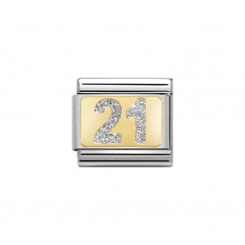Composable Classic Link "Glitter 21" Silver & Gold 030224-02