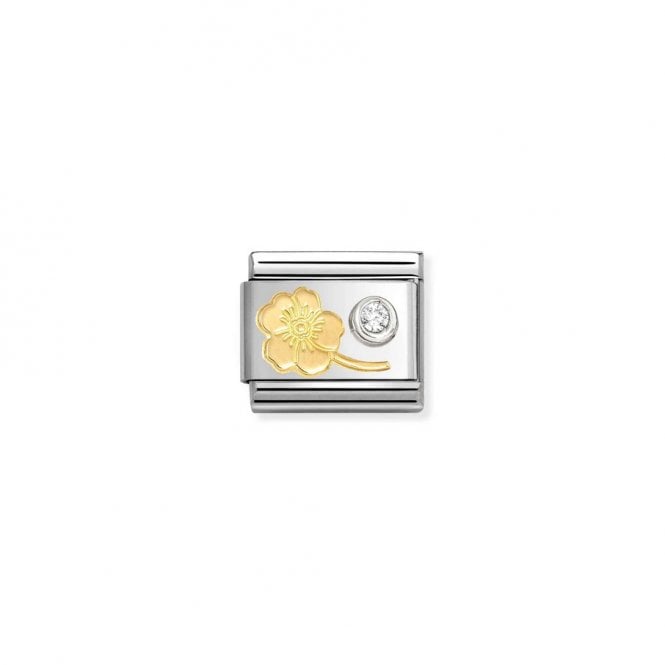 Nomination Composable Classic Link Gold Forget-Me-Knot & CZ Silver 630301/04