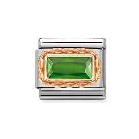 Composable Classic Link "Green Baguette" Rose Gold 430604-004 