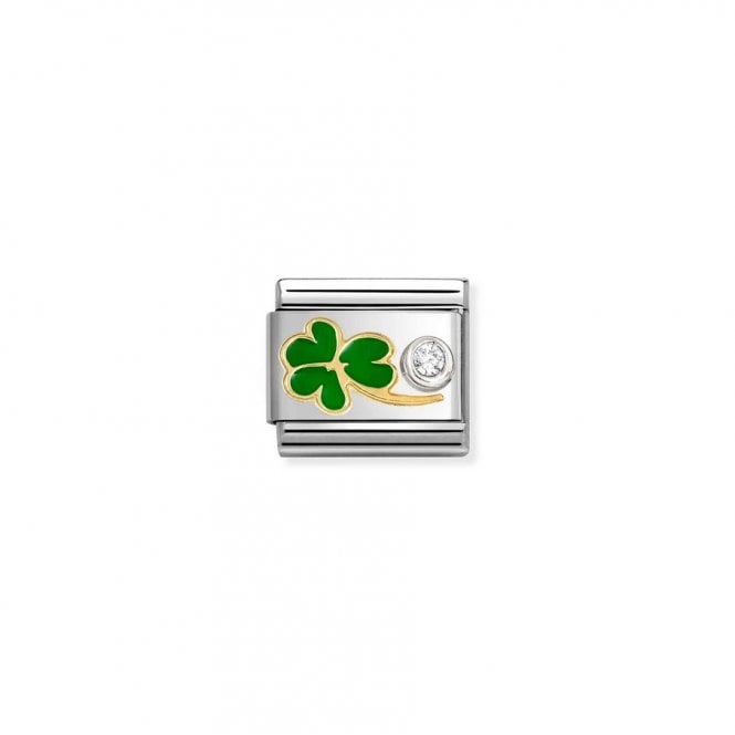 Nomination Composable Classic Link Green Clover & CZ Silver 630302/12