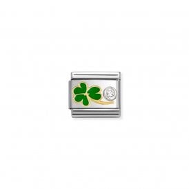 Composable Classic Link Green Clover & CZ Silver 630302/12