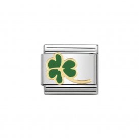 Composable Classic Link "Green Clover" Gold 030214/23