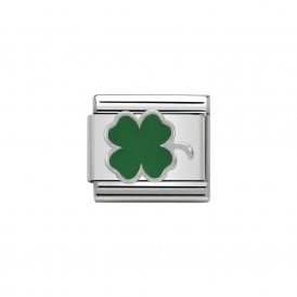 Composable Classic Link "Green Clover" Silver 330202/12