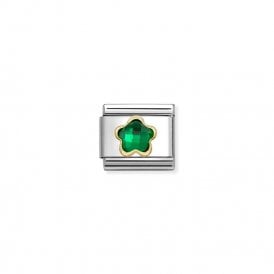 Composable Classic Link Green CZ Flower Charm 030615/004