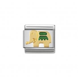 Composable Classic Link "Green Elephant" Gold 030212-20