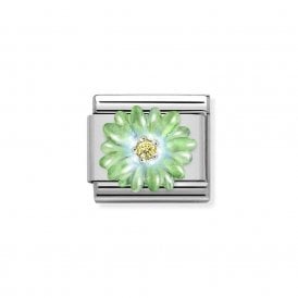 Composable Classic Link "Green Flower" Silver 330321-07 