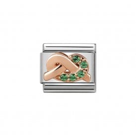 Composable Classic Link "Green Knot" Rose Gold CZ 43002-08