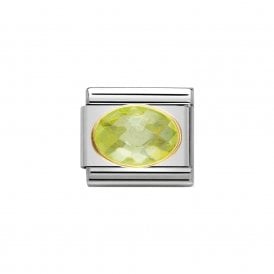 Composable Classic Link "Green Oval" Gold 030601-004 