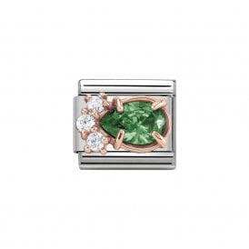 Composable Classic Link "Green Teardrop" Rose Gold CZ 430309-03