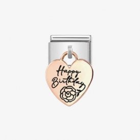 Composable Classic Link "Happy Birthday & Flower" Rose Gold 431803/06
