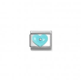 Composable Classic Link Heart Turquoise Synthetic Stone 330509/16