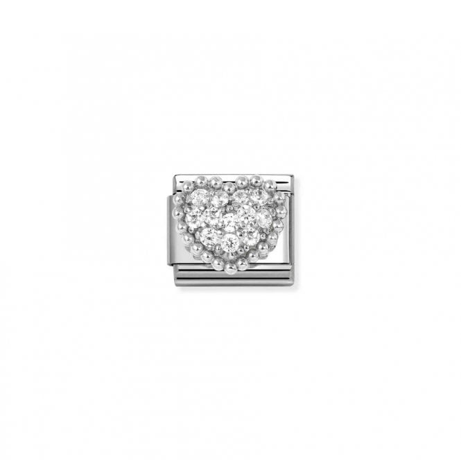 Nomination Composable Classic Link Heart White CZ 330322/0