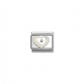 Composable Classic Link Heart White Mother of Pearl 330509/17