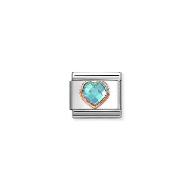 Nomination Composable Classic Link Heart with Light Blue CZ 430607/006