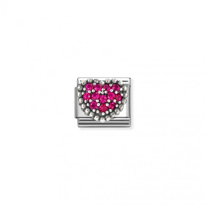 Nomination Composable Classic Link Heart with Red CZ 330327/08