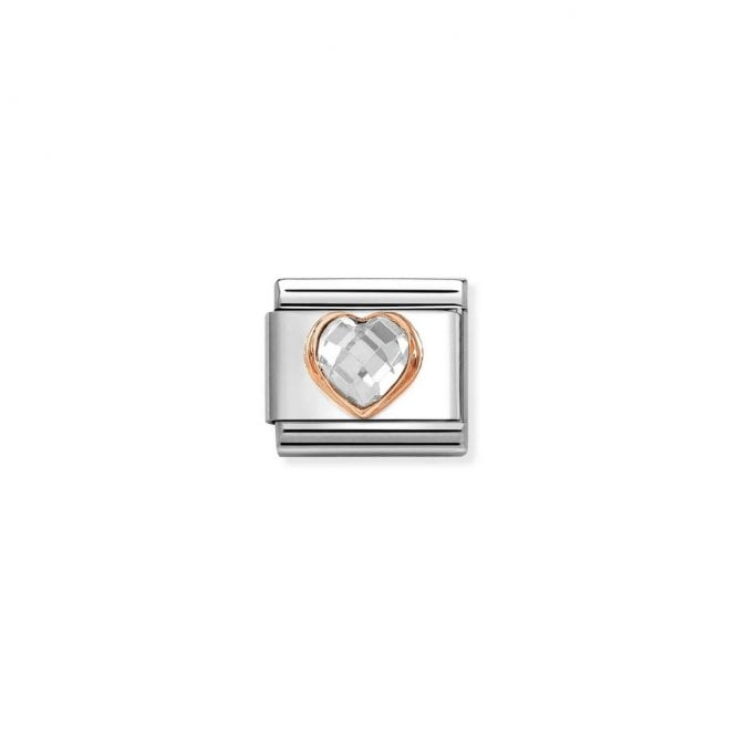 Nomination Composable Classic Link Heart with White CZ 430607/010