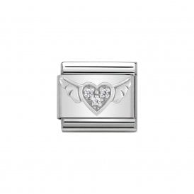 Composable Classic Link "Heart With Wings" Silver & CZ 330304-12