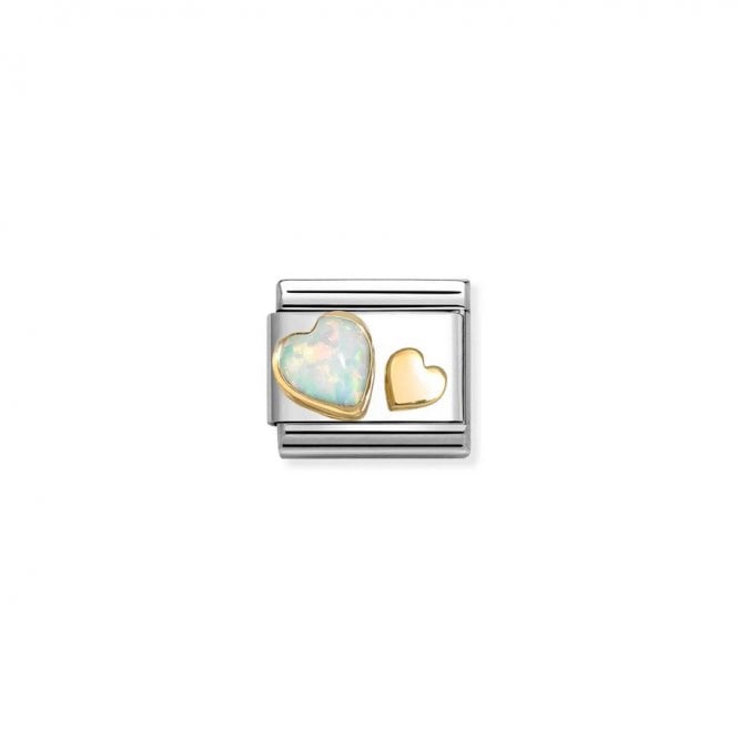 Nomination Composable Classic Link Hearts White Opal 030520/10