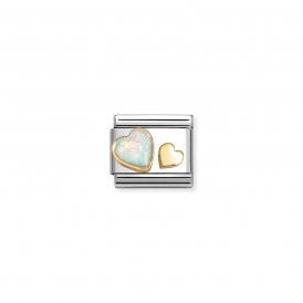 Composable Classic Link Hearts White Opal 030520/10