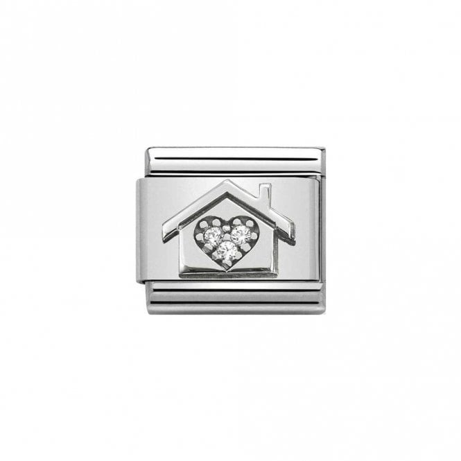 Nomination Composable Classic Link Home Heart Silver CZ 330311/11