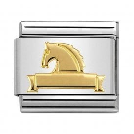 Composable Classic Link "Horse At Fence" Gold 030149-25