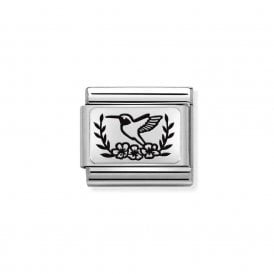Composable Classic Link "Hummingbird With Flowers" Silver  330111-19