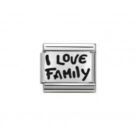 Composable Classic Link "I Love Family" Silver 330102-34