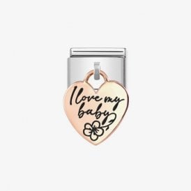 Composable Classic Link "I Love My Baby & Flower" Rose Gold 431803-08