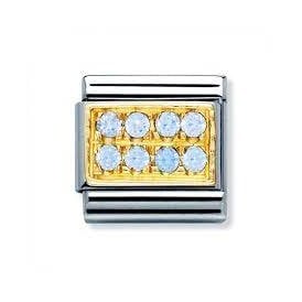 Composable Classic Link "L/Blue Pave" Gold 030314-05