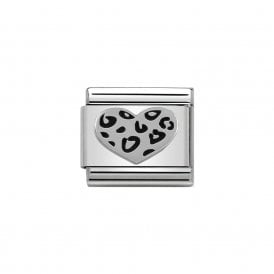 Composable Classic Link "Leopard Heart" Silver 330101-05