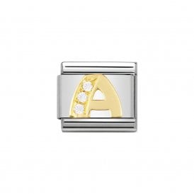 Composable Classic Link "Letter A" Gold & CZ 030301-01