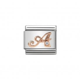 Composable Classic Link "Letter A" Rose Gold & CZ 430310/01