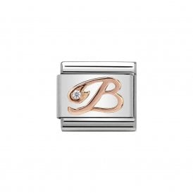 Composable Classic Link "Letter B" Rose Gold & CZ 430310-02