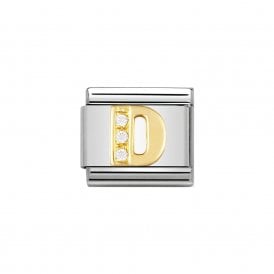 Composable Classic Link "Letter D" Gold & CZ 030301-04