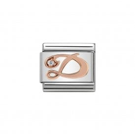 Composable Classic Link "Letter D" Rose Gold & CZ 430310/04
